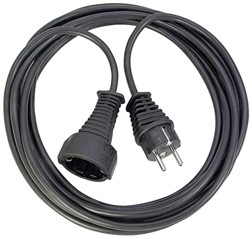 Brennenstuhl Qualitäts- Kunststoff-Verlängerungskabel mit Schutzkontakt-Stecker und -Kupplung (Verlängerungskabel für innen mit 10m Kabel) schwarz von Brennenstuhl
