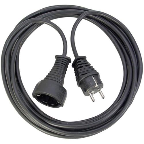 Brennenstuhl Qualitäts-Kunststoff-Verlängerungskabel mit Schutzkontakt-Stecker (Verlängerungskabel für innen mit 2m Kabel) schwarz von Brennenstuhl