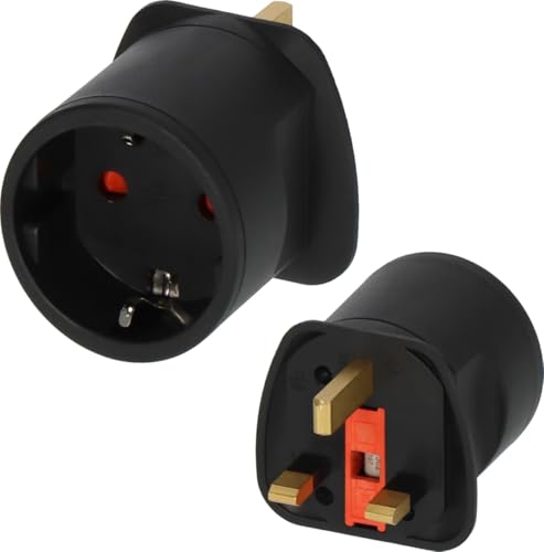 Brennenstuhl Reisestecker/Reiseadapter (Reise-Steckdosenadapter für: England Steckdose und Euro Stecker) schwarz von Brennenstuhl