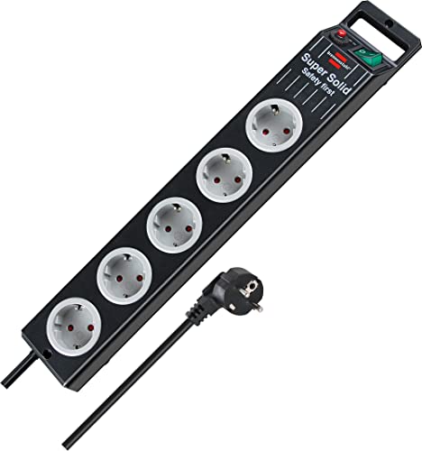 Brennenstuhl Super-Solid Steckdosenleiste 5-Fach (Mehrfachsteckdose mit Schalter und 2,5m Kabel - aus bruchfestem Polycarbonat) schwarz/grau Brennenstuhl Super-Solid Steckdosenleiste 5-Fach (Mehrfachsteckdose mit Schalter und 2,5m Kabel - aus bruchfestem Polycarbonat) schwarz/grau von Brennenstuhl