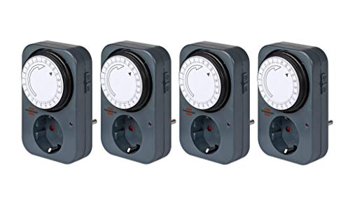 Brennenstuhl Zeitschaltuhr MZ 20, mechanische Timer-Steckdose (Tages-Zeitschaltuhr mit erhöhtem Berührungsschutz) grau (4) von Brennenstuhl