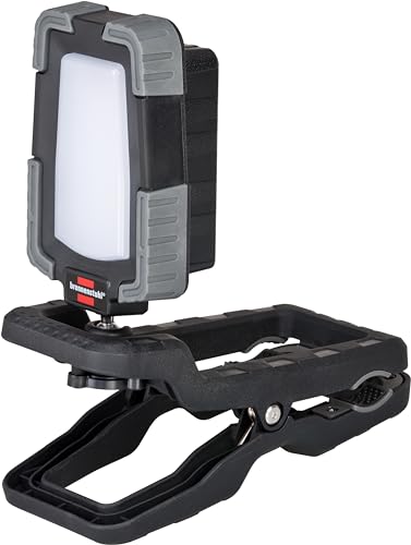 Brennenstuhl klemmbarer LED Arbeitsstrahler CL 1050 MA (10W, 950lm, IP65, Akku LED Arbeitsleuchte mit Neigungswinkel, USB, Powerbank, Engineered in Germany) von Brennenstuhl