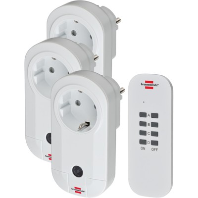 Funkschalt-Set RC CE1 3001 , 3 Funksteckdosen, Handsender, weiß von Brennenstuhl