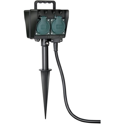 Gartensteckdose, 4-fach mit Erdspieß, wasserfestes Gehäuse, 10m Kabel von Brennenstuhl