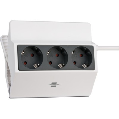 Klemmbare Steckdosenleiste 3-fach 3m H05VV-F 3G1,5 weiss/anthrazit von Brennenstuhl