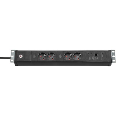 Premium-Web-Line V3 Internet-Steckdosenleiste 19" 4-fach schwarz 3m H05VV-F3G1,5 von Brennenstuhl