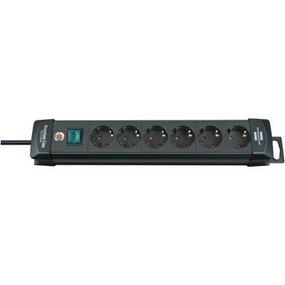 Steckdosenleiste Premium-Line 1951160100 6-fach schwarz von Brennenstuhl