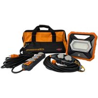 professionalLINE Industriemontage-Set, Tasche, Mobiler Akku LED Strahler X 4000 MA, Powerblock mit Verlängerungskabel, Steckdosenblock mit Schalter von Brennenstuhl