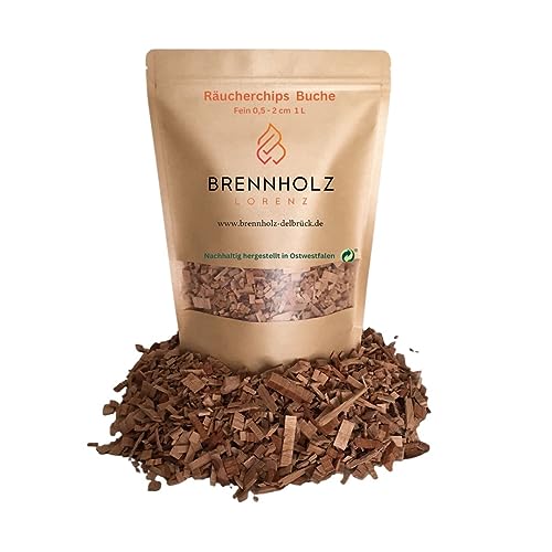 Räucherchips Fein Buche 1 Liter für Grillen BBQ Räuchern Flavorn UVM von Brennholz