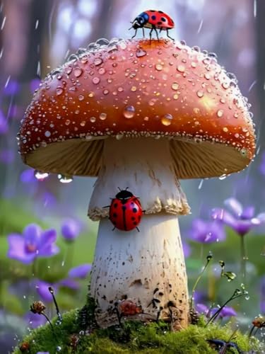Brennora Vorgedruckt Kreuzstich Set Pilz 11CT Stickerei Leinwand kit DIY Kunst für Anfänger Kinder Heimdekoration 40x50 cm von Brennora
