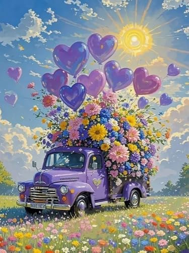 Brennora Vorgedruckt Kreuzstich Set Sonnenschwimmer 11CT Stickerei Leinwand kit DIY Kunst für Anfänger Kinder Heimdekoration 40x50 cm von Brennora