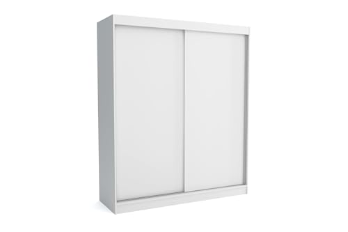 Brent - Kleiderschrank Schiebetüren Emily, 180cm Breit, Schlafzimmerschrank mit 1 Kleiderstange und Einlegeböden für Kleidung, Kleiderschrank Weiß Brent - Kleiderschrank Schiebetüren Emily, 180cm Breit, Schlafzimmerschrank mit 1 Kleiderstange und Einlegeböden für Kleidung, Kleiderschrank Weiß von Brent