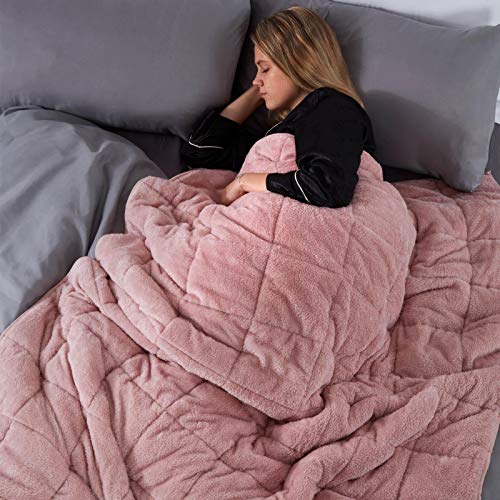 Brentfords Beschwerungsdecke, Gewichtsdecke 4 kg Teddy Rosa 125 x 150 cm Weighted Blanket Rosa (Haftungsausschluss: Nur für Kinder ab 3 Jahren geeignet) von Brentfords