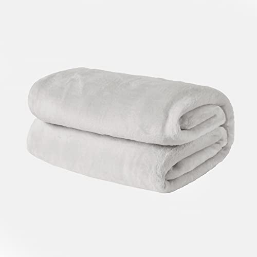 Brentfords Superweiche Flanell-Fleece-Decke, Überwurf, groß, flauschig, warm, Silbergrau – 120 x 150 cm von Brentfords