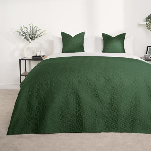 Brentfords Gesteppte Decke, Waldgrün, Pinsonic geometrische Überwurfdecke über King-Size-Bett Sofabezug, superweiche, Bequeme Tagesdecke, 200 x 240 cm Brentfords Gesteppte Decke, Waldgrün, Pinsonic geometrische Überwurfdecke über King-Size-Bett Sofabezug, superweiche, Bequeme Tagesdecke, 200 x 240 cm von Brentfords