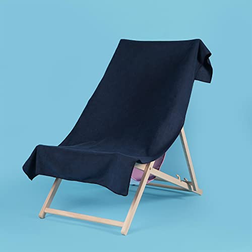 Brentfords Großes Mikrofaser-Strandtuch für Mädchen, schnell trocknend, Badezimmer, Pool, Urlaub, Herren, Damen, saugfähig, 71 x 152 cm, Marineblau von Brentfords