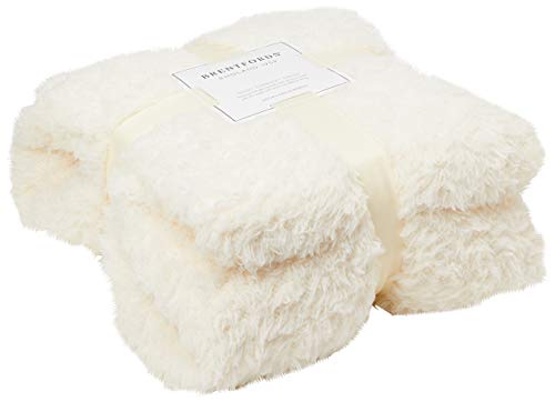 Brentfords Teddy-Fleece-Überwurf, Creme, 200 x 240 cm, 100% Polyester, Creme, King-Size-Größe von Brentfords