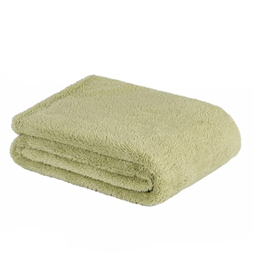 Brentfords Teddy-Fleece-Decke, großer Überwurf über dem Bett, Plüsch, superweich, warm, Sofa-Tagesdecke, Salbei – 125 x 150 cm von Brentfords