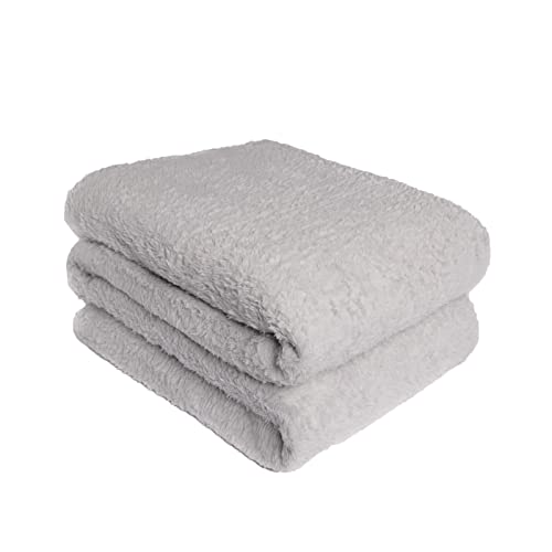 Brentfords Teddy-Fleece-Decke, großer Überwurf über dem Bett, Plüsch, superweich, warm, Sofa-Tagesdecke, Silbergrau – 125 x 150 cm von Brentfords