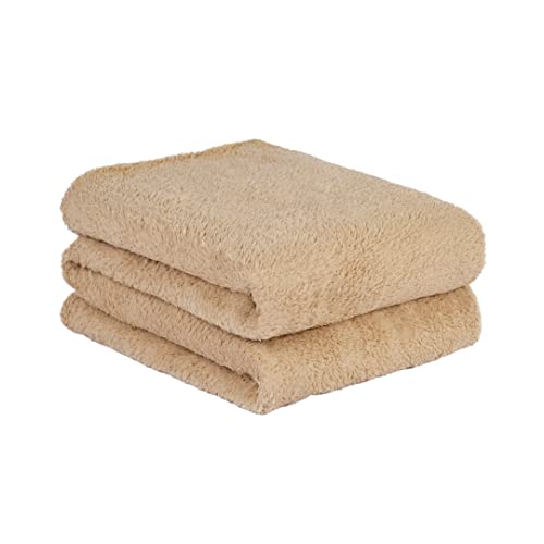 Brentfords Teddy-Fleece-Decke, großer Überwurf über dem Bett, Plüsch, superweich, warm, Sofa-Couch-Tagesdecke, Naturlatte – 150 x 200 cm von Brentfords