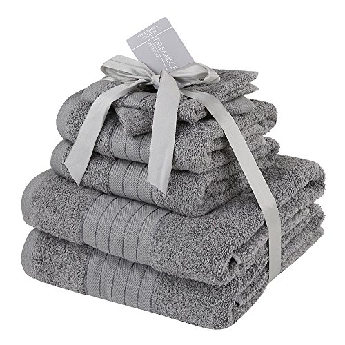 Brentfords Weicher 6-teiliger Handtuchballen, Baumwolle, Grau, 6 Piece Towel Bale Set BTBLPLDGY06 von Brentfords