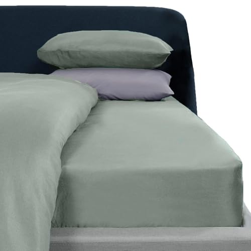 Brentfords unifarbene Bett Spannbetttuch Weich Microfibre-Duck Egg-superking Größe Duck Egg, Blau, Super King von Brentfords