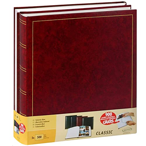 Jumbo-Alben, traditionell, 100 Seiten, für 500 Fotos, 10 x 15 cm, Rot, 2 Stück von Brepols