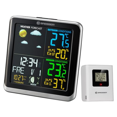 Bresser 7007201 Wetterstation Funk mit Außensensor ClimaTemp TB Wetterstation mit LCD Farbdisplay und zwei Weckzeiten, Schwarz/Grau Bresser 7007201 Wetterstation Funk mit Außensensor ClimaTemp TB Wetterstation mit LCD Farbdisplay und zwei Weckzeiten, Schwarz/Grau von Bresser