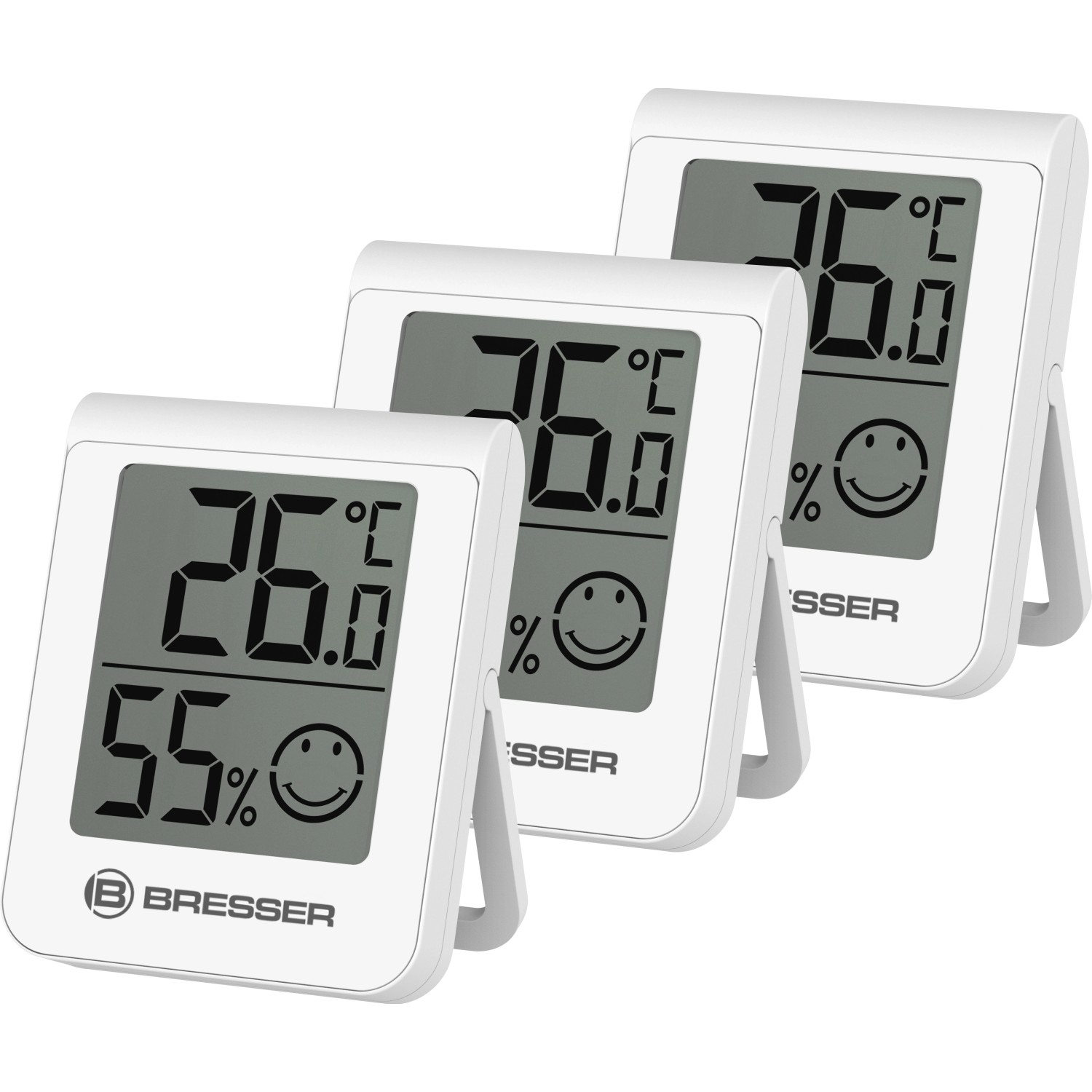 BRESSER HumiTemp Thermo- und Hygrometer 3er-Set Weiß von Bresser