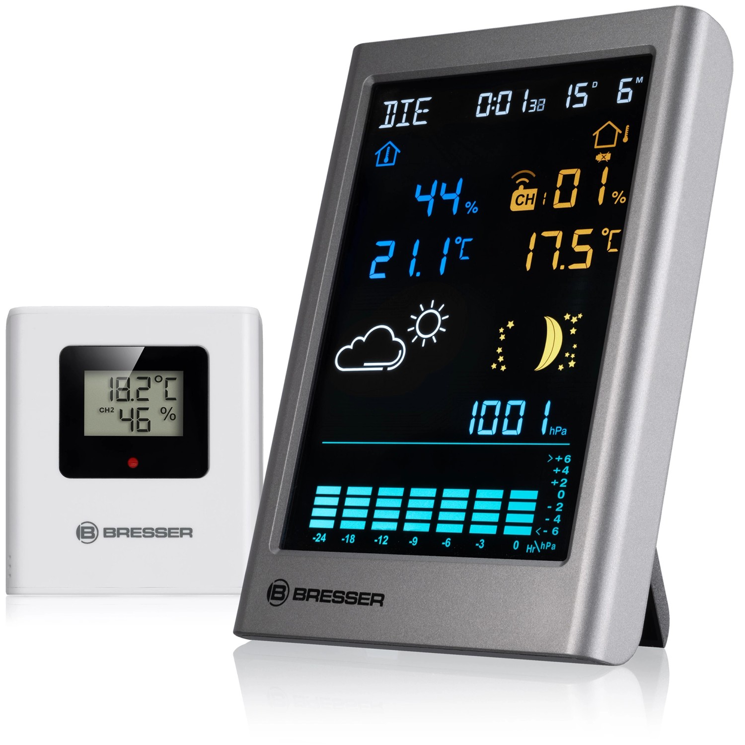 Bresser Funk-Wetterstation MeteoTemp TBV Anthrazit Bresser Funk-Wetterstation MeteoTemp TBV Anthrazit von Bresser