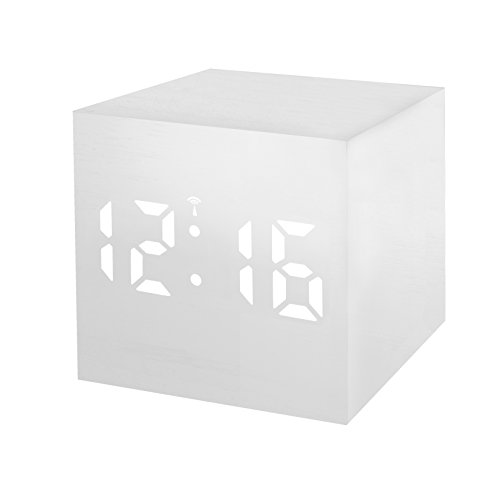 Bresser Funkwecker MyTime WAC weiß in Holzoptik mit dimmbarer weißer LED, Datum und Temperaturanzeige, 67x67x67 Bresser Funkwecker MyTime WAC weiß in Holzoptik mit dimmbarer weißer LED, Datum und Temperaturanzeige, 67x67x67 von Bresser