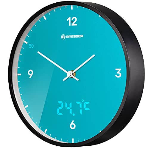 Bresser Funkuhr Wanduhr MyTime LEDsec mit 24 cm großem Ziffernblatt, LED-Sekundenanzeige, Innentemperatur und geräuschlosem Funkuhrwerk, Sky Blue Bresser Funkuhr Wanduhr MyTime LEDsec mit 24 cm großem Ziffernblatt, LED-Sekundenanzeige, Innentemperatur und geräuschlosem Funkuhrwerk, Sky Blue von Bresser