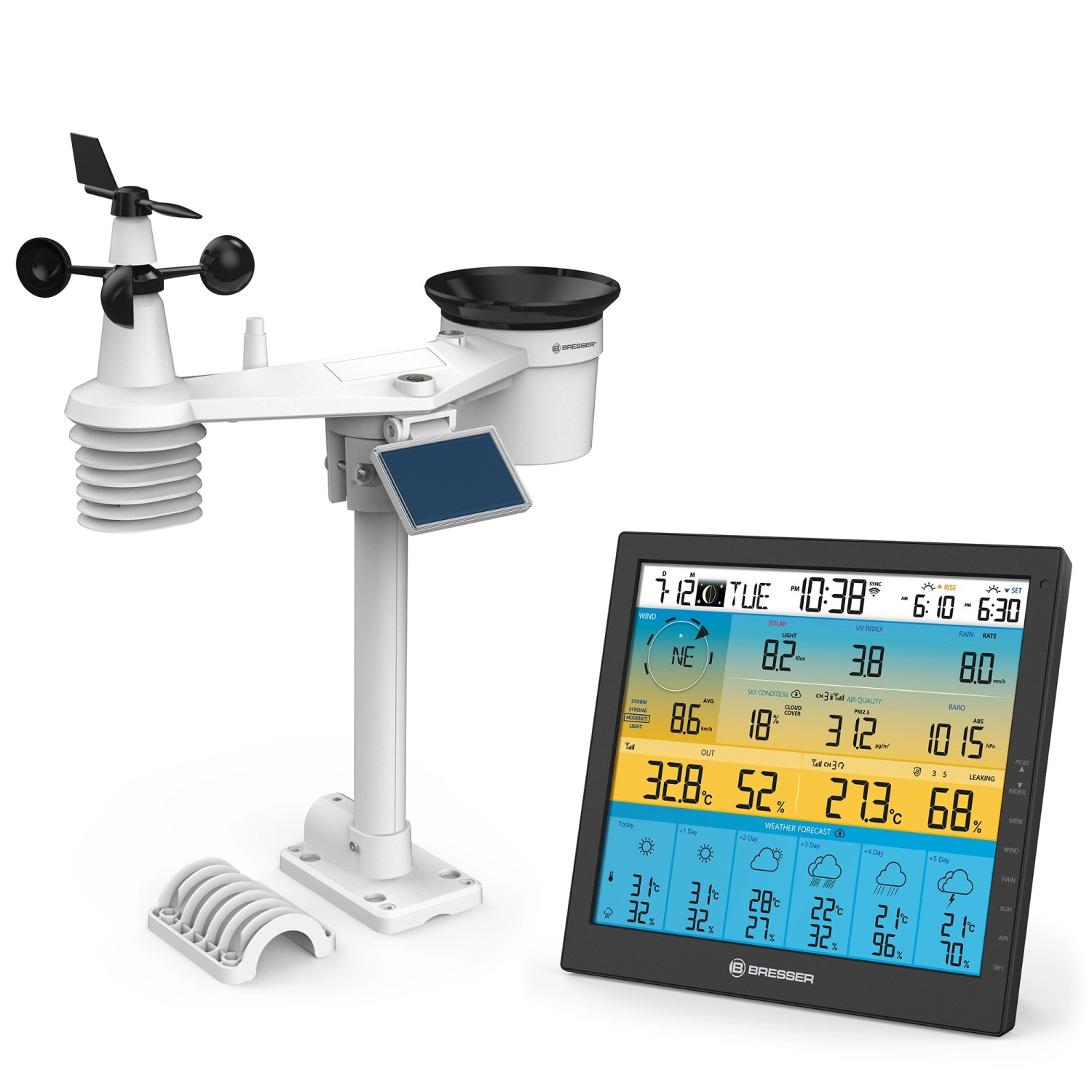 Bresser Solar-WLAN-Wetterstation 4CAST PRO SF 7-in-1 Schwarz Bresser Solar-WLAN-Wetterstation 4CAST PRO SF 7-in-1 Schwarz von Bresser