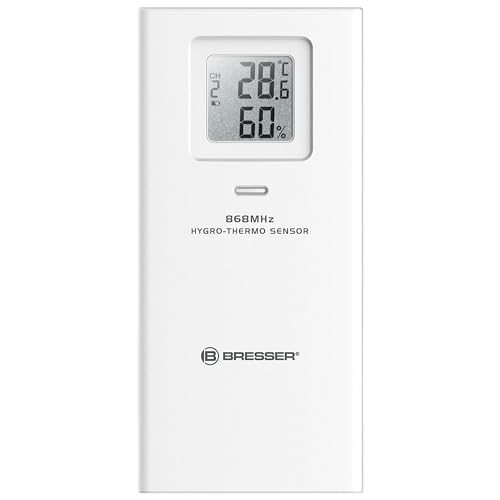 Bresser Thermometer/Hygrometer Sensor zur Temperatur- und Luftfeuchtigkeitsmessung, als Zusatzsensor für einige Bresser Wetterstationen oder als Stand-Alone-Lösung verwendbar von Bresser