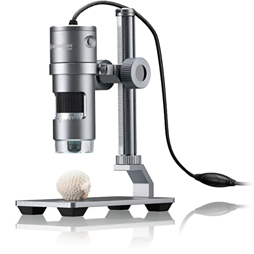 Bresser Digitales Mikroskop mit LED Ringlicht, Auflichtmikroskop DST-1028 mit USB Anschluss für PCS, 5,1MP von Bresser