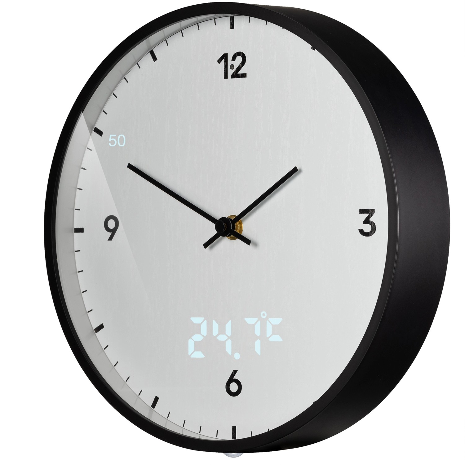 Bresser Wanduhr MyTime mit LED-Sekunden-/Temperaturanzeige Ø 24 cm Weiß von Bresser