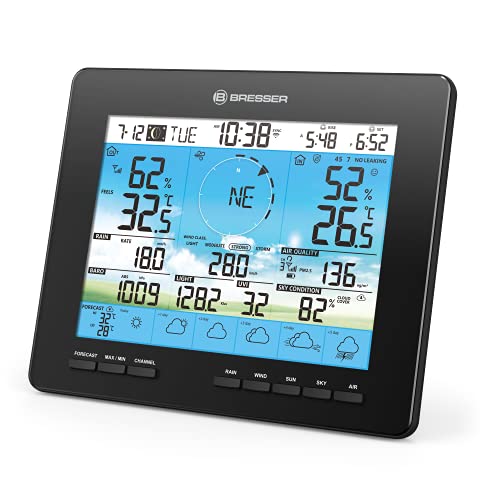 Bresser zusätzliche 7003210 6-Tage 4CAST Wetter-Center Farbdisplay mit Raumklimaindikator und integriertem Wecker mit Eiswarnfunktion Ersatz-Basisstation von Bresser