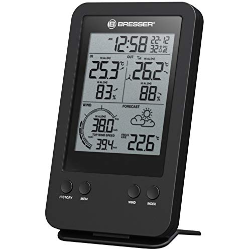 Bresser zusätzliche Basisstation für 7002531 Profi Windmesser Funk Wetterstation mit integriertem Wecker von Bresser