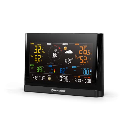 Bresser zusätzliche Basisstation für 7003300 WLAN Comfort Wettercenter Funk Wetterstation mit Farbdisplay und integriertem Wecker schwarz von Bresser