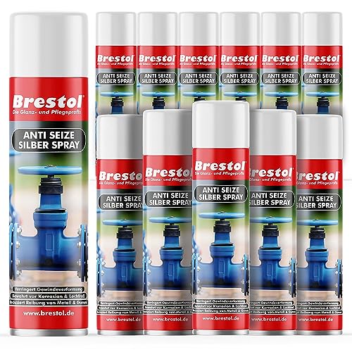 BRESTOL® ANTI SEIZE Spray 12x 400 ml SET (7604.3) - Montagespray Korrosionsschutz-Spray Oxidationsschutz Feuchtigkeitsverdränger Säureschutz-Spray Gewindeschoner Lochfraß-Schutz Schmierspray von Brestol