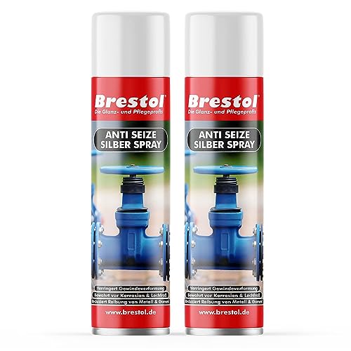 BRESTOL® ANTI SEIZE Spray 2x 400 ml SET (7604.1) - Montagespray Korrosionsschutz-Spray Oxidationsschutz Feuchtigkeitsverdränger Säureschutz-Spray Gewindeschoner Lochfraß-Schutz Schmierspray von Brestol