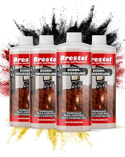 BRESTOL® BODENVERSIEGELUNG 4x 1000 ml - Laminatversiegelung, Parkettversiegelung, PVC-Versiegelung, Holzbodenversiegelung, Langfristiger Schutz für Laminat, Linoleum, PVC & Holzböden von Brestol