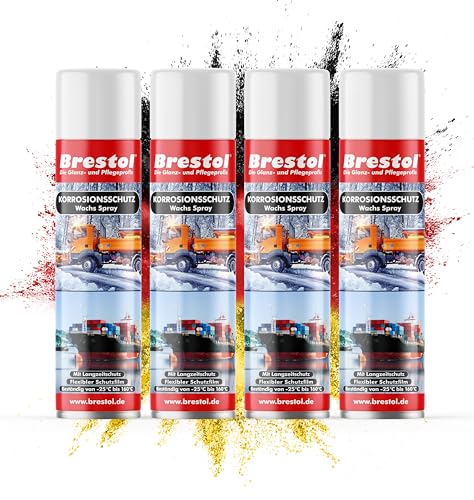 BRESTOL® KORROSIONSSCHUTZSPRAY 4x 400 ml (7576.2) - Schutzwachs Wachsspray Korrosionsspray Hohlraumversiegelung Hohlraumwachs Streuwagenspray Streusalzschutz - BRESTOL von Brestol