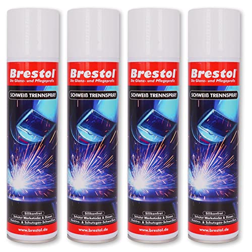 BRESTOL® SCHWEIß TRENNSPRAY 4x 400 ml Schweiss Schutzspray Schweiß Schutzspray Schweiss Trennspray Schweissnahtspray Schweißnahtspray von Brestol