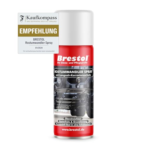 Brestol® ROSTUMWANDLER SPRAY 400 ml - Rostkonverter mit Langzeit-Korrosionsschutz & Grundierung - Rost-Umwandler Roststopp Rostschutz Grundierer Rostentferner Roststop Rostlöser Rostsanierer von Brestol