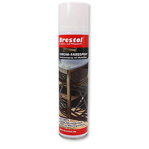 Brestol CHROMSPRAY 400 ml - Chrom-Farbspray Aluspray Aluminiumspray Lackspray mit Matteffekt Farblack von Brestol