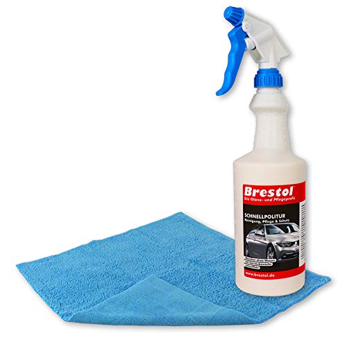 Brestol GFK-POLITUR 750 ml + Poliertuch (7554.1) - Waschen ohne Wasser Autolack Schnellreiniger Folienreiniger Carnaubwachs HM10 Ultraclean Schnellpolitur von Brestol