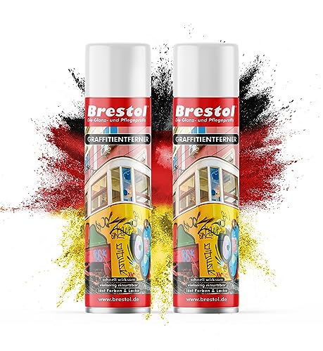 BRESTOL® GRAFFITI ENTFERNER 2x 400 ml Spray - Graffitilöser Farbabbeizer Farblöser Farbentferner Lackentferner Lacklöser Lasurlöser Lasurentferner Dispersionsmittel Abbeizmittel Abbeizer von Brestol