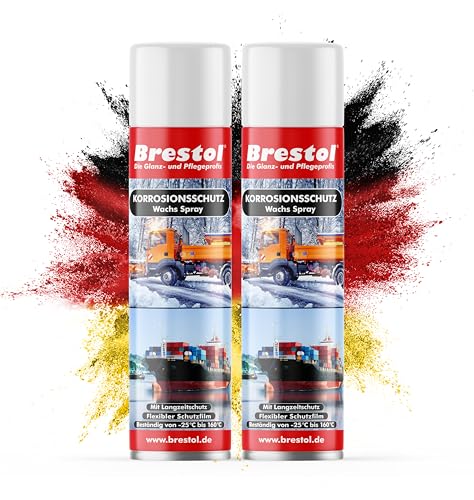 BRESTOL® KORROSIONSSCHUTZSPRAY 2x400 ml - Schutzwachs Wachsspray Korrosionsschutzwachs Langanhaltender Korrosionsschutz gegen Feuchtigkeit & Rost, Anwendbar für Fahrrad, Auto, Motorrad & Industrie von Brestol