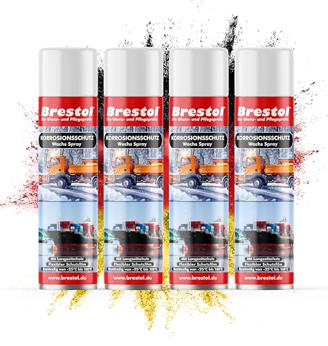 BRESTOL® KORROSIONSSCHUTZSPRAY 4x 400 ml (7576.2) - Schutzwachs Wachsspray Korrosionsspray Hohlraumversiegelung Hohlraumwachs Streuwagenspray Streusalzschutz - BRESTOL von Brestol